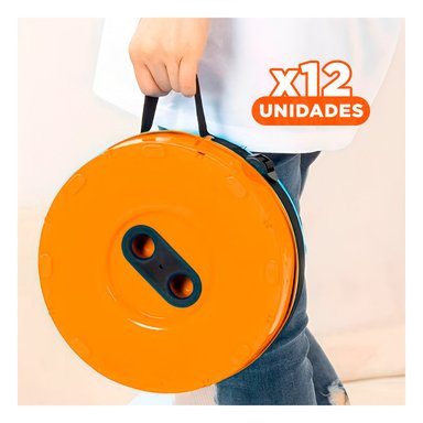PACK12 BASE PRACTICA PLEGABLE 2 SEGUROS PORTATILES NARANJA NEGRO HOGAR MODERNO