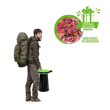 PACK5 ASIENTO CAMPING PLEGABLE EN VERDE Y+LIGAS DE REGALO