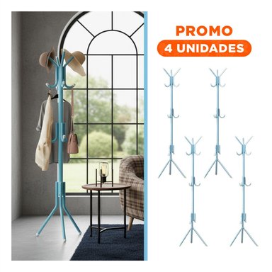 PACK4 BASE COLGANTE MULTIUSO 175X45CM PARA COLGAR ROPA DE USO DIARIO CELESTE Y+REGALO STICKER