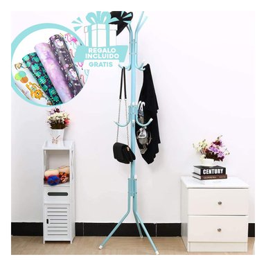 PACK9 GANCHO EFICIENTE DE COLOR CELESTE Y+PAPEL DE REGALO