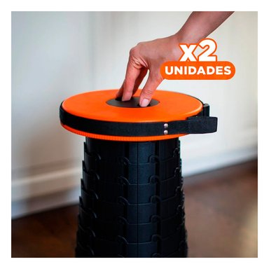 PACK2 BANCO CON SEGURO PORTATIL PARA REUNIONES O ACTIVIDADES ANARANJADO Y+REGALO STICKER