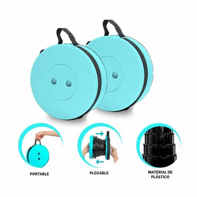 PACK2 MODULO PLEGABLE PORTATIL CON DOBLE SEGURO Y TAPA TURQUEZA CENTRO NEGRO - 4