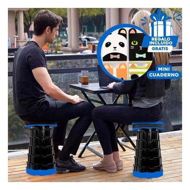 PACK4 SILLA ENROLLABLE EN TONO AZUL Y+REGALO AGENDITA