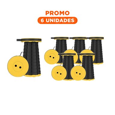 PACK6 SILLON FUNCIONAL PLEGABLE CON SEGURO PORTATIL PARA CASA AMARILLO