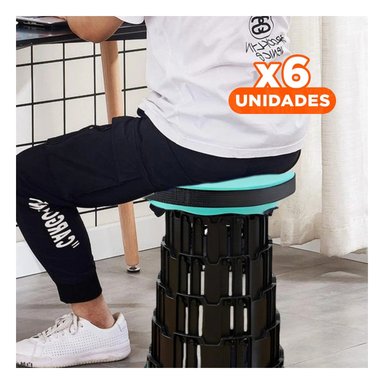 PACK6 BUTACON PLEGABLE CON SISTEMA DE SEGURIDAD PARA HOGAR VERDE NEGRO Y+REGALO STICKER