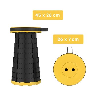 PACK12 TABURETE DE APOYO PLEGABLE CON SEGURO PORTATIL AMARILLO Y+REGALO STICKER - 4
