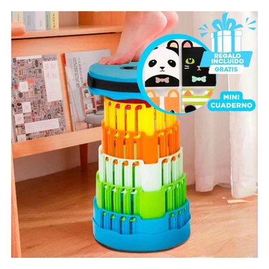 PACK5 SILLA ENROLLABLE EN TONO CELESTE Y+REGALO AGENDITA