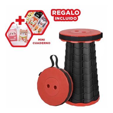 PACK9 SILLA PLEGABLE DE 1 SEGURO EN ROJO Y+REGALO AGENDITA
