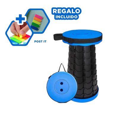 PACK3 BANCO PORTATIL CON TAPA AZUL Y+BANDERITAS ADHESIVAS