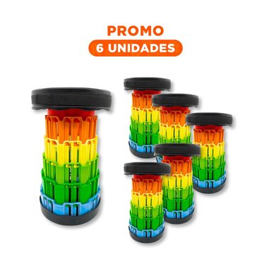 PACK4 BANQUETA PRACTICA PLEGABLE CON DOBLE SEGURO PARA HOGAR NEGRO MULTICOLOR Y+PAPEL REGALO