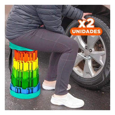 PACK2 TABURETE RESISTENTE PARA HOGAR CON SEGURO FIRME TAPA VERDE MULTICOLOR Y+REGALO STICKER