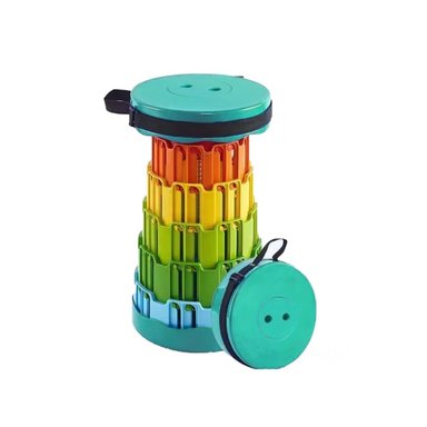 PACK2 TABURETE RESISTENTE PARA HOGAR CON SEGURO FIRME TAPA VERDE MULTICOLOR Y+REGALO STICKER - 2