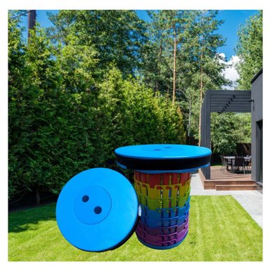REPOSERA PLEGABLE CON TRES SEGUROS FORMATO PORTATIL AZUL MULTICOLOR Y+LIGAS REGALO - 2