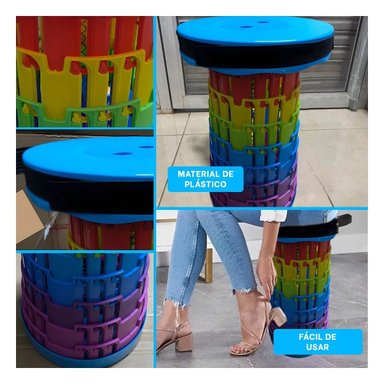 REPOSERA PLEGABLE CON TRES SEGUROS FORMATO PORTATIL AZUL MULTICOLOR Y+LIGAS REGALO - 5