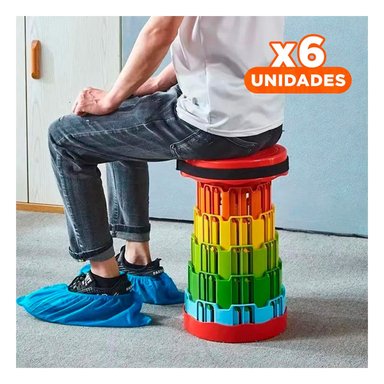 PACK6 SOPORTE DOMESTICO PLEGABLE CON SEGUROS CON TAPA ROJO CENTRO MULTICOLOR Y+REGALO STICKER