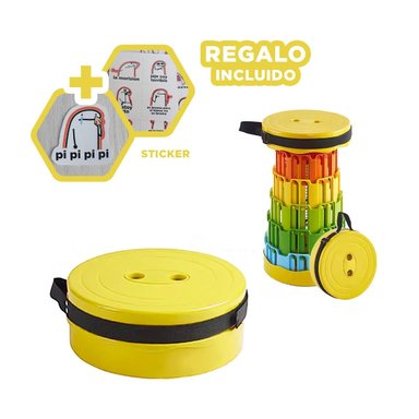 PACK3 BANCA MULTIUSO CON APOYO AMARILLO Y+REGALO STICKERS