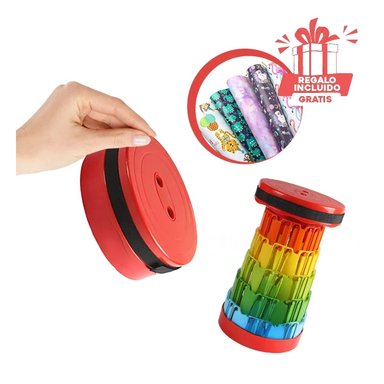 PACK5 BANQUILLO SOLIDO DE COLOR ROJO Y+PAPEL DE REGALO