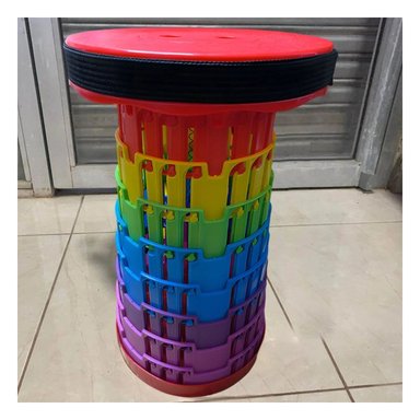 BANCO PLEGABLE QUE AHORRA LUGAR CON 3 SEGUROS ROJO MULTICOLOR Y+LIGAS REGALO - 2