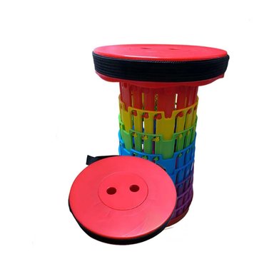 BANCO PLEGABLE QUE AHORRA LUGAR CON 3 SEGUROS ROJO MULTICOLOR Y+LIGAS REGALO - 3