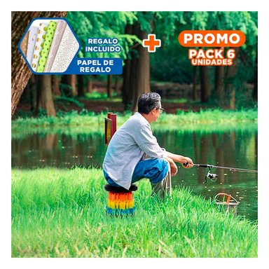 PACK6 TABURETE PRACTICO PLEGABLE CON DOBLE SEGURO PARA HOGAR NEGRO MULTICOLOR