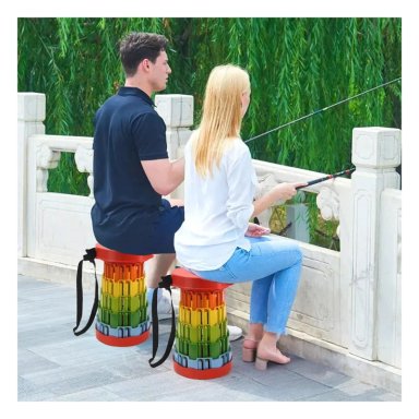 PACK5 SILLA PORTABLE Y LIGERA DE TAPA EN COLOR ROJO