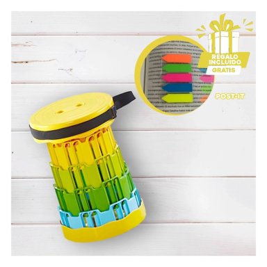 PACK3 ASIENTO CON SEGUROS EN AMARILLO Y+BANDERITAS ADHESIVAS