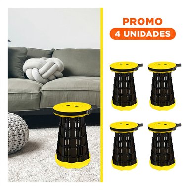 PACK4 BUTACA PRACTICA DOBLE SEGURO PARA EXTERIOR TAPA AMARILLO CENTRO NEGRO Y+REGALO STICKER