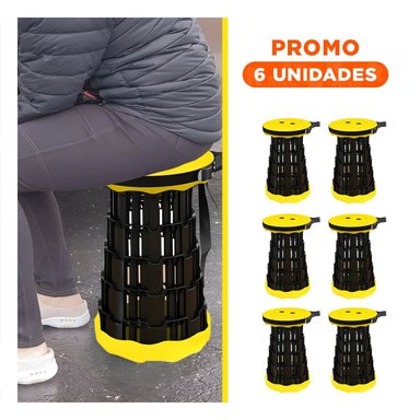 PACK6 BUTACA RESISTENTE CON DOBLE SEGURO PARA EXTERIOR TAPA AMARILLO CENTRO NEGRO