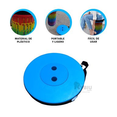 BANCO CON 3 PROTECCIONES EN AZUL Y+REGALO LIGAS PARA PEINAR - 3