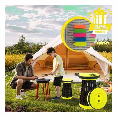 PACK6 BANCO PORTATIL DETAPA AMARILLO Y+BANDERITAS ADHESIVAS