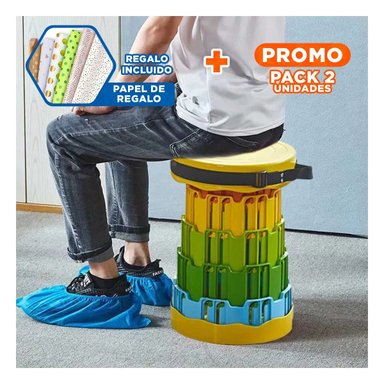 PACK2 BUTACA LIVIANA PLEGABLE CON DOBLE SEGURO PORTATIL PARA HOGAR Y+PAPEL REGALO