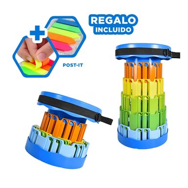 PACK6 SILLA PLEGABLE PORTATIL EN AZUL Y+BANDERITAS ADHESIVAS