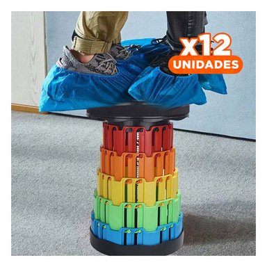 PACK12 BUTACA FUNCIONAL PLEGABLE CON DOBLE SEGURO PARA HOGAR NEGRO MULTICOLOR