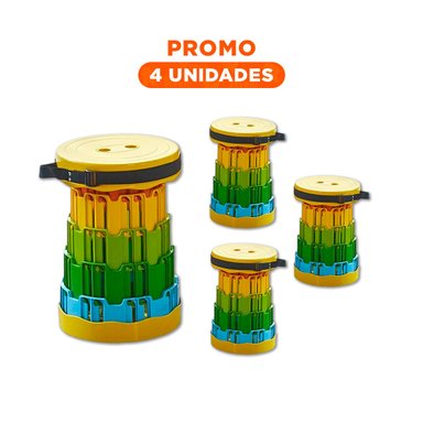 PACK4 ASIENTO COMPACTO PLEGABLE CON DOBLE SEGURO PORTATIL PARA HOGAR Y+REGALO STICKER