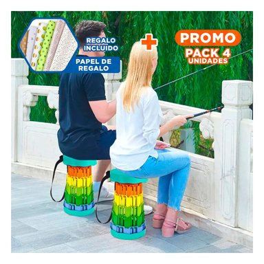 PACK4 ASIENTO CON SEGURO CONFIABLE PORTATIL TAPA VERDE CENTRO MULTICOLOR Y+PAPEL REGALO