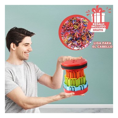 PACK6 SILLA PRACTICA MULTICOLOR EN ROJO Y+LIGAS DE REGALO