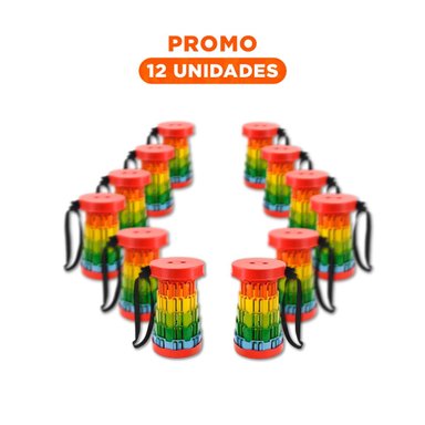PACK12 BASE DOMESTICA PLEGABLE CON SEGUROS CON TAPA ROJO CENTRO MULTICOLOR Y+REGALO STICKER