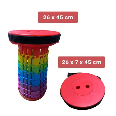 BANCO PLEGABLE PREPARADO PARA VISITAS CON 3 SEGUROS ROJO MULTICOLOR Y+POST IT - 4