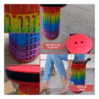 BANCO PLEGABLE PREPARADO PARA VISITAS CON 3 SEGUROS ROJO MULTICOLOR Y+POST IT - 5