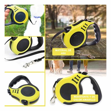PACK4 CORREA PARA MASCOTA 5M AMARILLO Y+REGALO STICKERS