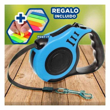 PACK12 CORREA PARA PERROS 5M AZUL Y+BANDERITAS ADHESIVAS