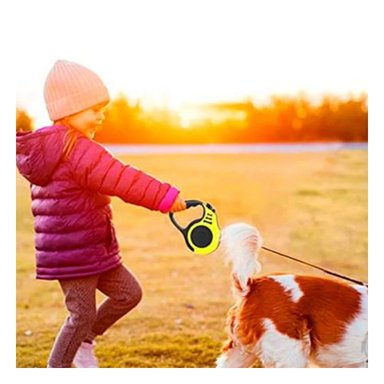 PACK6 CUERDA RETRACTIL PARA PET CON 3 M EN COLOR AMARILLO