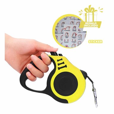 PACK12 CORREA PET PARA PASEAR 5M AMARILLO Y+REGALO STICKERS