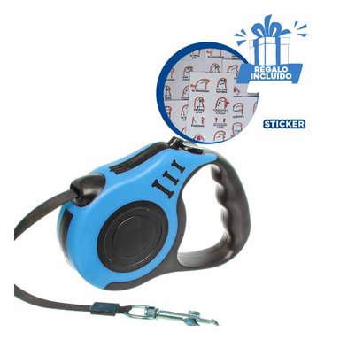 PACK12 CORREA PET PARA PASEAR 5M AZUL Y+REGALO STICKERS