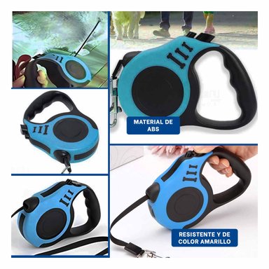 PACK4 CORREA PARA MASCOTA 5M AZUL Y+REGALO STICKERS