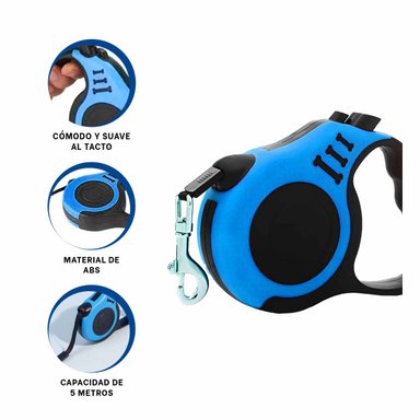 PACK2 CORREA PARA MASCOTAS 5M AZUL Y+LIGAS DE REGALO