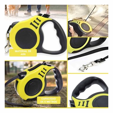 PACK4 CORREA PARA PERROS 5M AMARILLO Y+REGALO AGENDITA