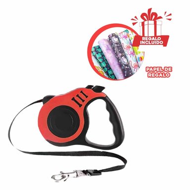 PACK12 CORREA RETRACTIL EN COLOR ROJO Y+PAPEL DE REGALO