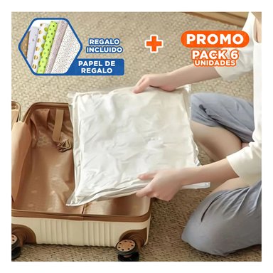 PACK6 EMPAQUE DOMESTICO AL VACIO 60CMX80CM ANARANJADO PARA HOGAR Y+PAPEL REGALO