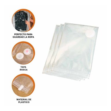 PACK2 BOLSA TRANSPARENTE PARA ROPA HO30725 Y+BANDERITAS ADHE